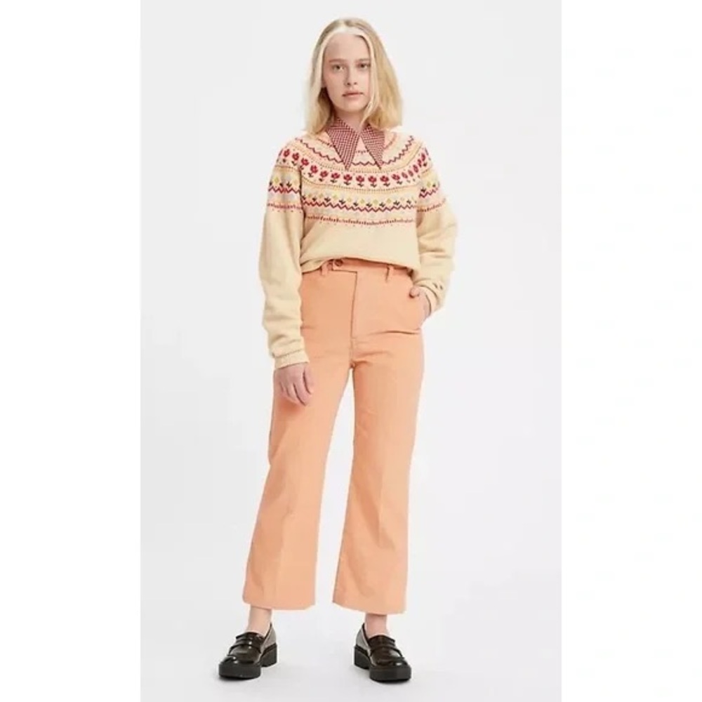 Levi’s Math Club Flared Corduroy Trousers in Pebble Peach